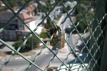 Love padlocks on the Viaduct in Biatorbágy, Hungary 2025