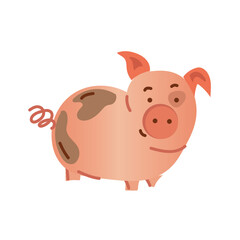 Pig with Tail Vector Animal