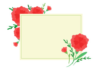 Carnation letterhead frame illustration (카네이션 편지지 프레임 일러스트)