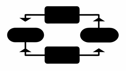 Diagram showing a cyclical process with rectangular and rounded boxes connected by arrows in a loop