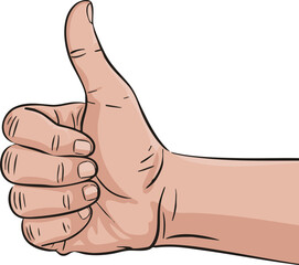 Thumbs Up Hand Gesture Vector Illustration