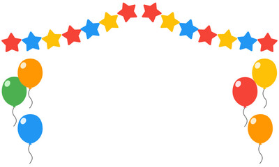 Festive Vector Background with Balloons and Party Flags for Celebration Posters, Birthday Cards, Invitations, Social Media, and Event Graphics