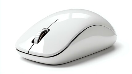 A sleek, modern white computer mouse on a clean surface, representing minimalism and technology in workspace design. wireless bluetooth mouse