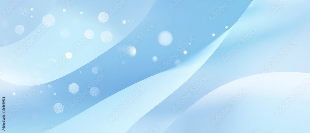 Wall mural serene light blue abstract background with flowing curves and bokeh lights for a calming and peacefu