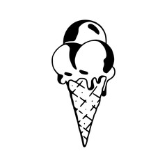 three scoops ice cream clipart