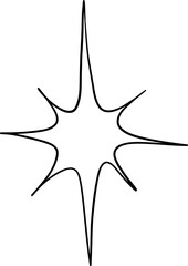 Obraz premium Line Art Tilted Star Outline Shape