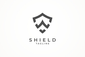 Initial Letter W Shield Logo, Letter W with shield combination, vector illustration