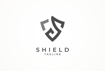 Initial Letter S Shield Logo, Letter S with shield combination, vector illustration