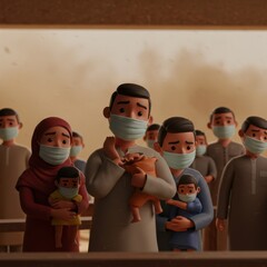 A Refugee Family's Plight: Seeking Shelter Amidst Dust and Uncertainty