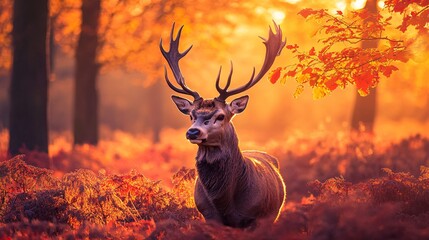 red deer in the forest