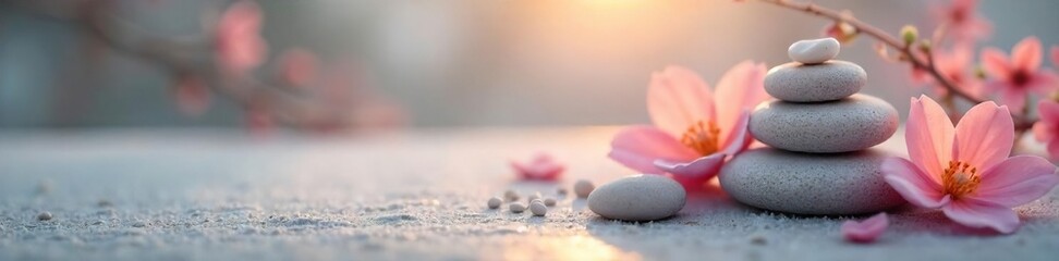 Serene Nature Scene Soft Textures and Calming Colors for Wellness and Meditation