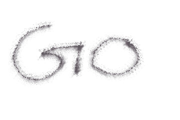 Handwritten GO text with rough brush texture for streetwear, sticker designs, and urban artwork