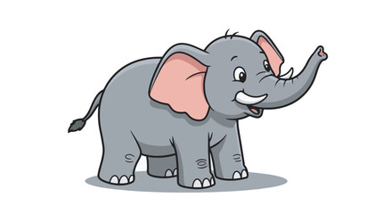 Obraz premium Cute Cartoon Elephant Clipart Vector