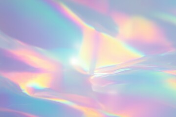 Blurred Refraction Light Texture Overlay With Holographic Rainbow Colors, Metallic and Plastic Surface Effect, Neon Backdrop for Abstract Design and Futuristic Visuals