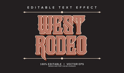 west rodeo vector text effect with modern style design