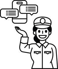 Obraz premium A woman is holding a cell phone and smiling