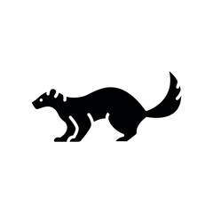 american marten black flat icon for digital and print projects. North american animals.