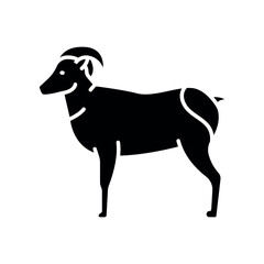 bighorn sheep black flat icon for digital and print projects. North american animals.