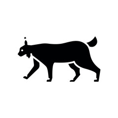 bobcat black flat icon for digital and print projects. North american animals.