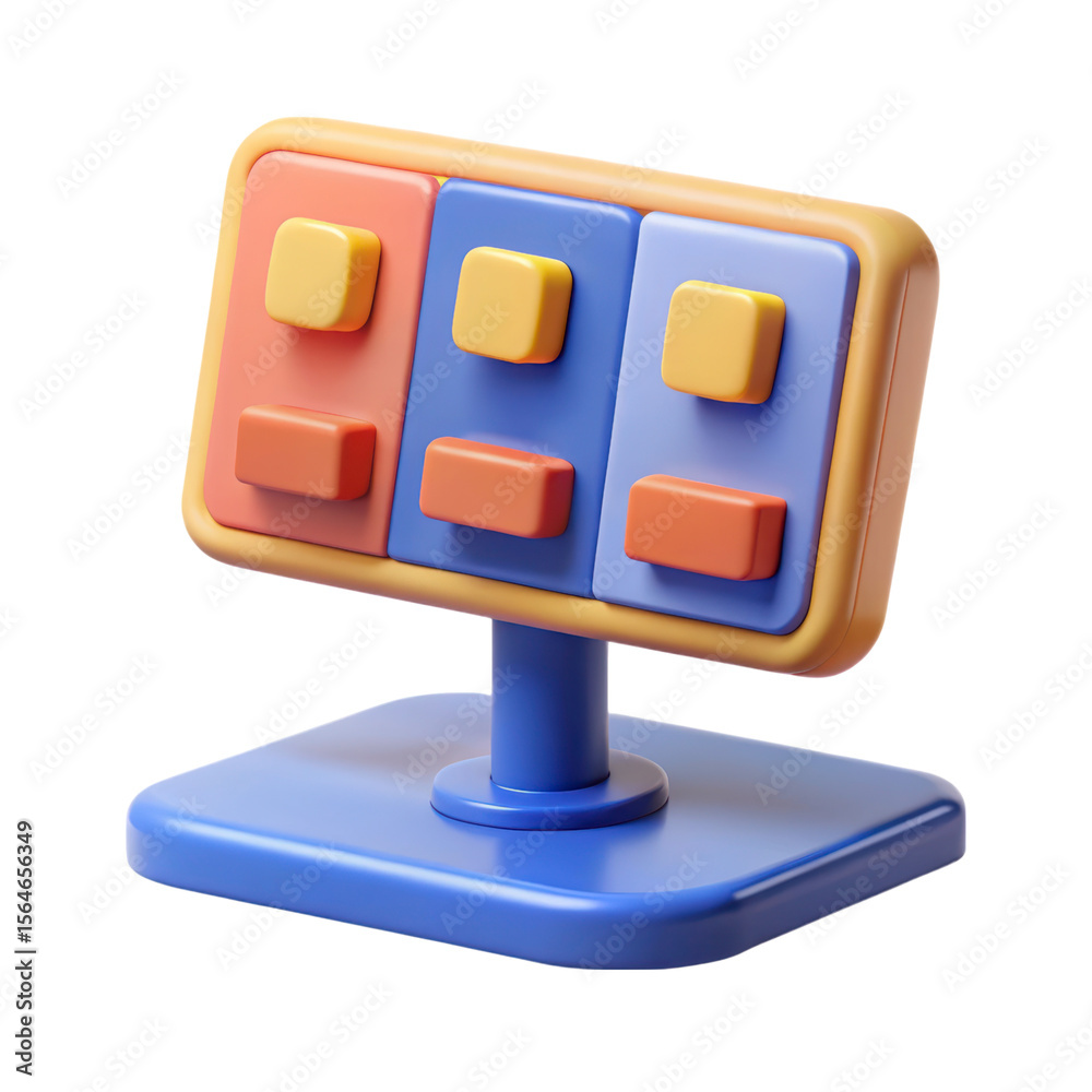 Fototapete a vibrant high quality 3d rendering icon depicting a colorful abstract scoreboard ready for the land