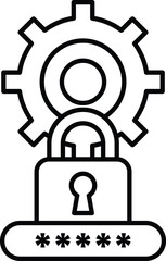 A black and white image of a lock with a key and a person