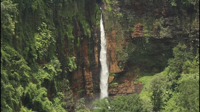 Kapas Biru waterfall in the mountains