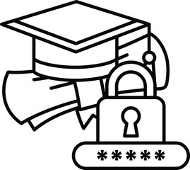 A graduation cap and a key are shown next to each other