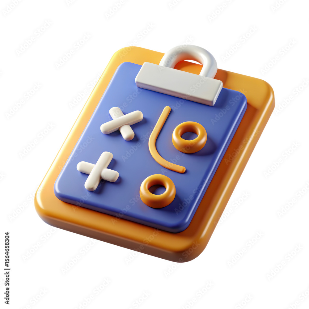 Fototapete a visually appealing high quality 3d rendering icon of a playful tic tac toe game isolated against a