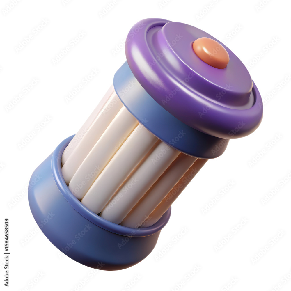 Poster captivating high quality 3d rendering icon representing a stylized pillar with unique color and geom