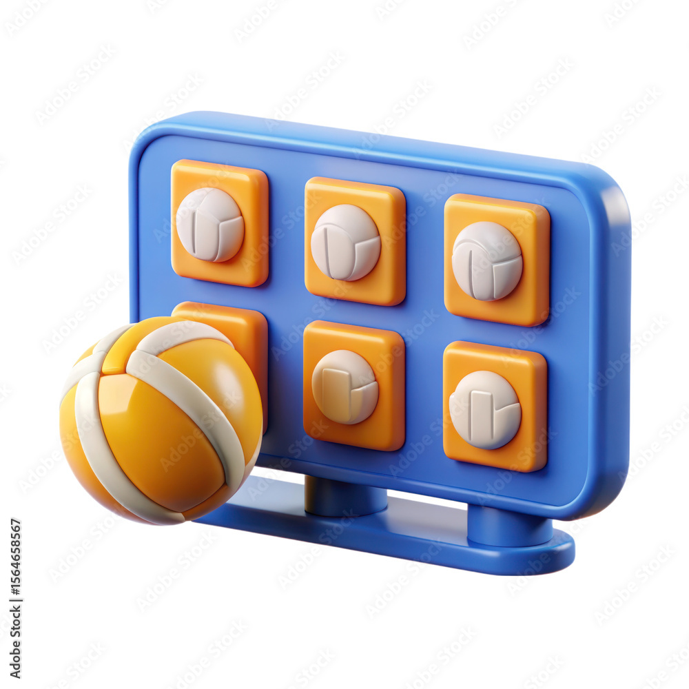 Fototapete creative 3d volleyball scoring icon depicting points earned with a clean high quality 3d rendering i