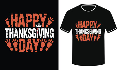 Warm Thanksgiving Day Design for Black T-Shirt