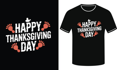 Warm Thanksgiving Day Design for Black T-Shirt