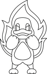 Duck Flame Animal Vector Graphic Art Illustration