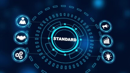 Standard quality control. Certification. Business, technology, internet and networking concept. new business concept. connections in different places on the map. - Powered by Adobe