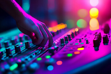 Professional Sound Engineer Adjusting Audio