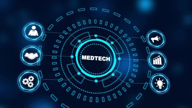 Medtech medical technology information integration internet big data concept on virtual screen. Business, modern technology, internet and networking concept. new business concept. 