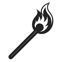 vector illustration of a burning match