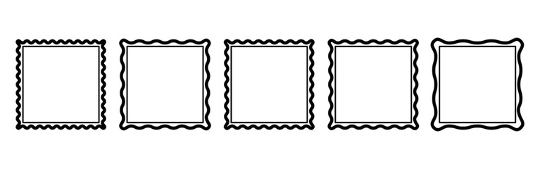 Vector illustration of Curved Frames set isolated on transparent background