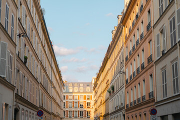 Old town residential building houses in Paris, France