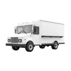 White Delivery Truck in a Simple, Clean Design for Urban Transport Needs on transparent background