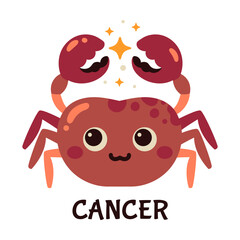 Cute Cartoon Representation Of Cancer Zodiac