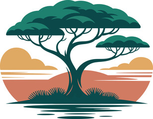 tropical island with palm trees