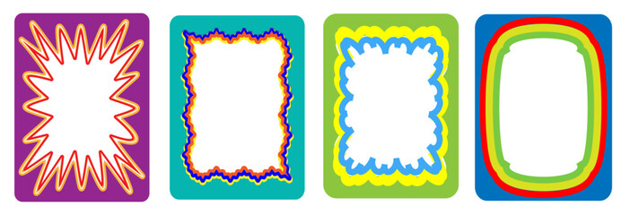 Set of wavy border frames. Decorative templates for invitations, scrapbooking and photo framing flat vector