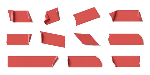 Abstract Red Geometric Shapes: Torn Paper Elements for Design Projects