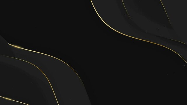 Luxury black background with golden glitter lights dust abstract premium background