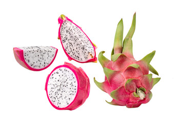 dragon fruit isolated on transparent png (Image from camera)