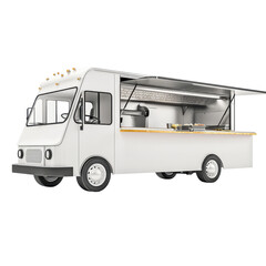 Classic Food Truck Offering Delicious Street Food in a Vibrant Urban Setting on transparent background