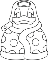 Duck Fever thermometer Animal Vector Graphic Art Illustration