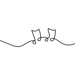 Music Note Continuous Line