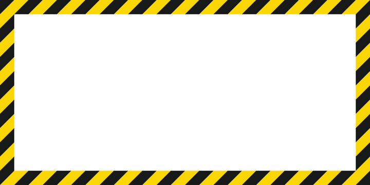 A clean white space surrounded by a striped border pattern featuring alternating yellow and black diagonal lines, suggesting caution or a restricted zone.